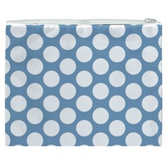 Blue Polkadot Cosmetic Bag (XXXL) from ArtsNow.com Back