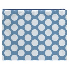 Blue Polkadot Cosmetic Bag (XXXL) from ArtsNow.com Back