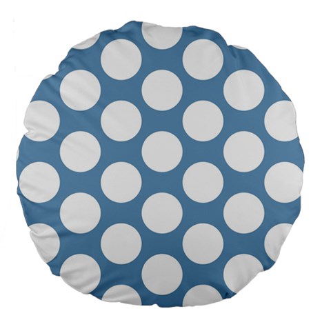 Blue Polkadot 18  Premium Round Cushion  from ArtsNow.com Front