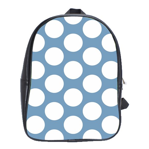 Blue Polkadot School Bag (XL) from ArtsNow.com Front