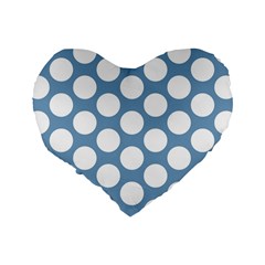 Blue Polkadot 16  Premium Heart Shape Cushion  from ArtsNow.com Back