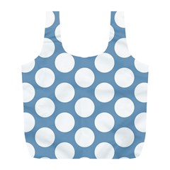 Blue Polkadot Reusable Bag (L) from ArtsNow.com Front