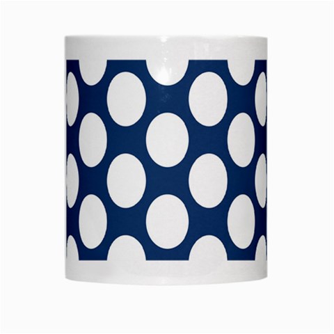 Dark Blue Polkadot White Coffee Mug from ArtsNow.com Center