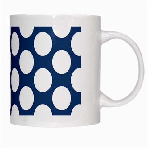 Dark Blue Polkadot White Coffee Mug from ArtsNow.com Right