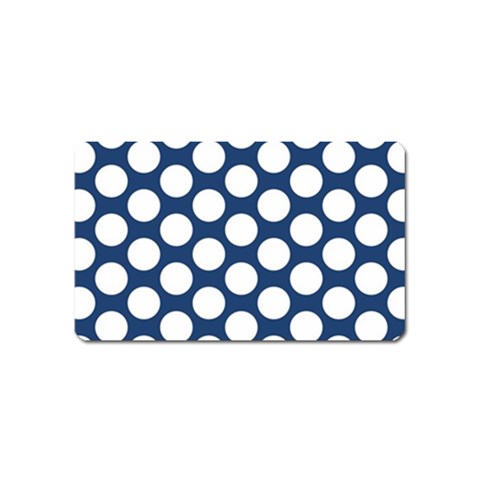 Dark Blue Polkadot Magnet (Name Card) from ArtsNow.com Front