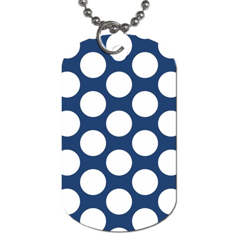 Dark Blue Polkadot Dog Tag (One Sided) from ArtsNow.com Front