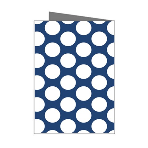 Dark Blue Polkadot Mini Greeting Card from ArtsNow.com Right