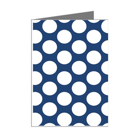 Dark Blue Polkadot Mini Greeting Card (8 Pack) from ArtsNow.com Right