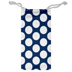 Dark Blue Polkadot Jewelry Bag from ArtsNow.com Front