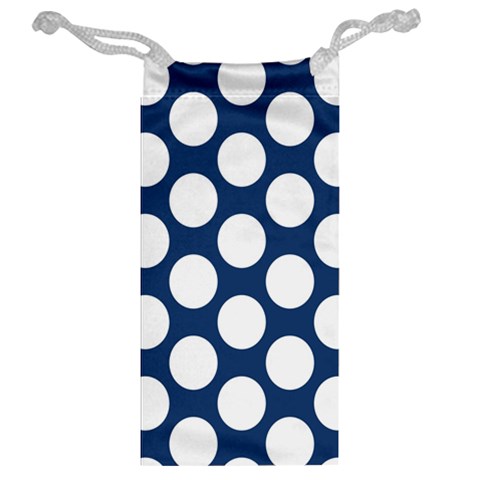 Dark Blue Polkadot Jewelry Bag from ArtsNow.com Back