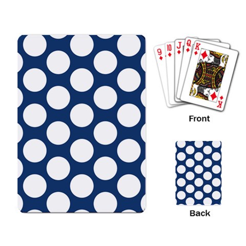 Dark Blue Polkadot Playing Cards Single Design from ArtsNow.com Back