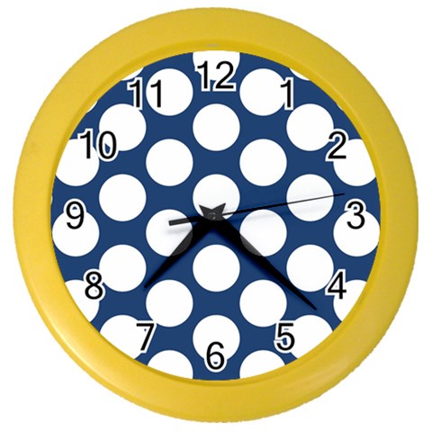 Dark Blue Polkadot Wall Clock (Color) from ArtsNow.com Front