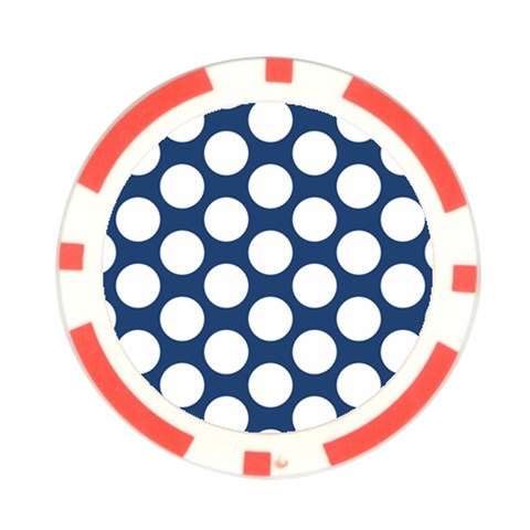 Dark Blue Polkadot Poker Chip from ArtsNow.com Front