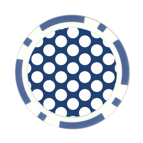 Dark Blue Polkadot Poker Chip from ArtsNow.com Front