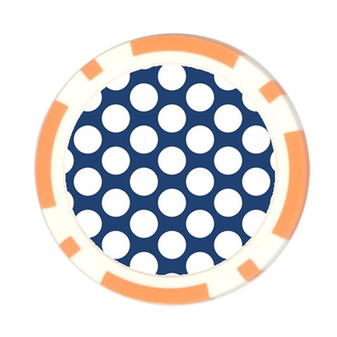 Dark Blue Polkadot Poker Chip from ArtsNow.com Front