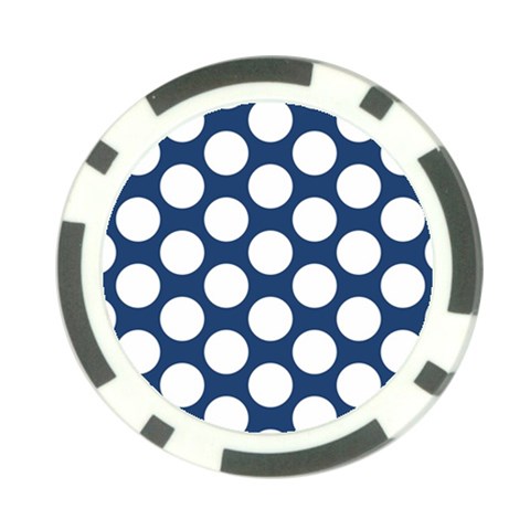 Dark Blue Polkadot Poker Chip from ArtsNow.com Back