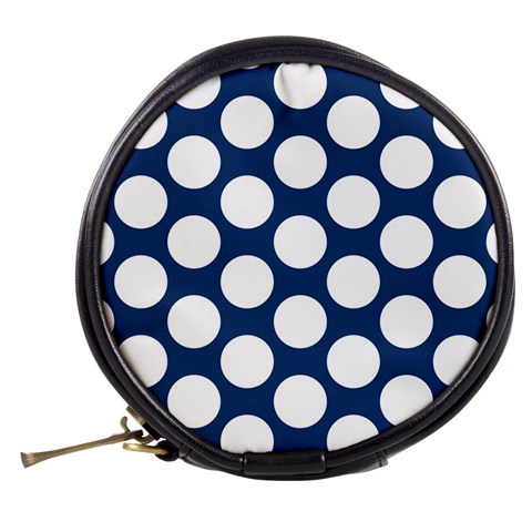 Dark Blue Polkadot Mini Makeup Case from ArtsNow.com Back