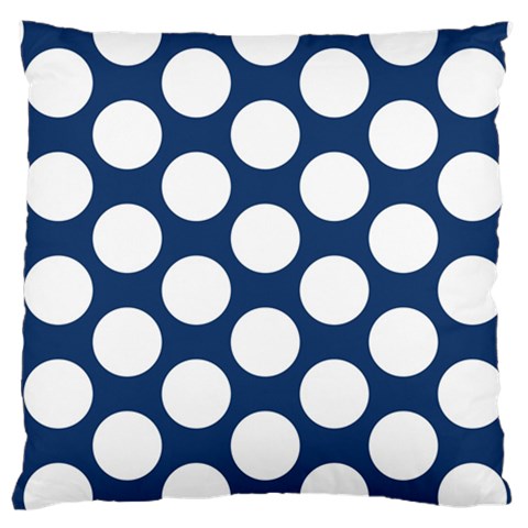 Dark Blue Polkadot Large Cushion Case (Two Sided)  from ArtsNow.com Back