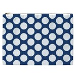 Dark Blue Polkadot Cosmetic Bag (XXL)