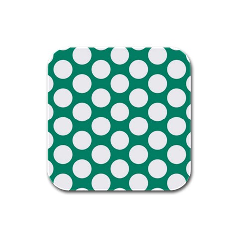 Emerald Green Polkadot Drink Coasters 4 Pack (Square) from ArtsNow.com Front