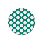 Emerald Green Polkadot Drink Coaster (Round)