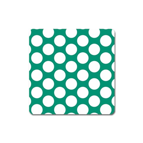 Emerald Green Polkadot Magnet (Square) from ArtsNow.com Front