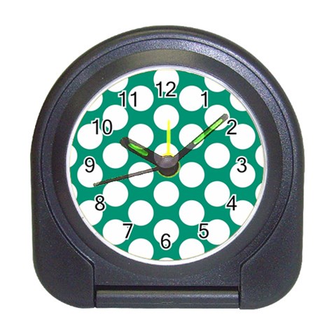 Emerald Green Polkadot Desk Alarm Clock from ArtsNow.com Front