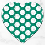 Emerald Green Polkadot Jigsaw Puzzle (Heart)