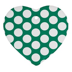 Emerald Green Polkadot Heart Ornament (Two Sides) from ArtsNow.com Front