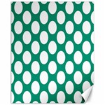 Emerald Green Polkadot Canvas 11  x 14  (Unframed)