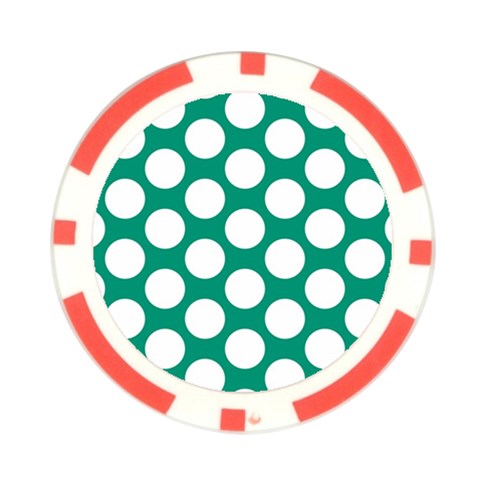 Emerald Green Polkadot Poker Chip from ArtsNow.com Front