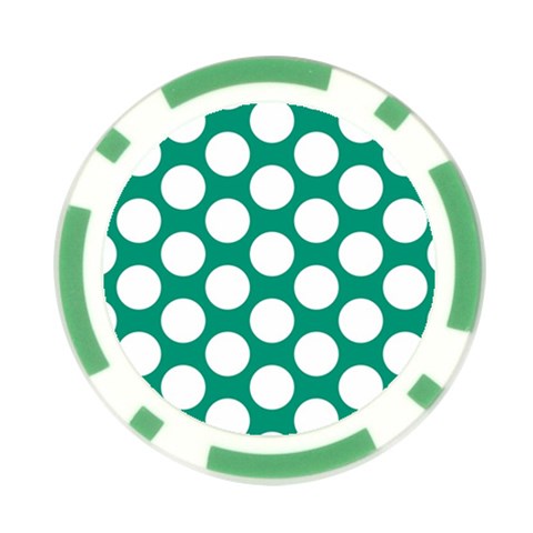 Emerald Green Polkadot Poker Chip from ArtsNow.com Front