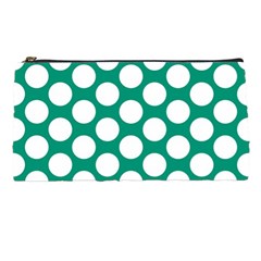 Emerald Green Polkadot Pencil Case from ArtsNow.com Front