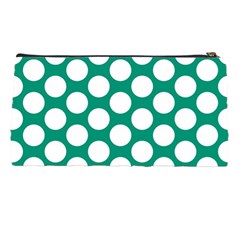 Emerald Green Polkadot Pencil Case from ArtsNow.com Back