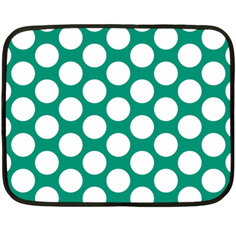 Emerald Green Polkadot Mini Fleece Blanket (Two Sided) from ArtsNow.com 35 x27  Blanket Back