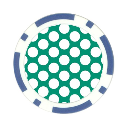 Emerald Green Polkadot Poker Chip (10 Pack) from ArtsNow.com Front