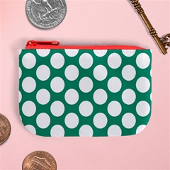 Emerald Green Polkadot Coin Change Purse from ArtsNow.com Front