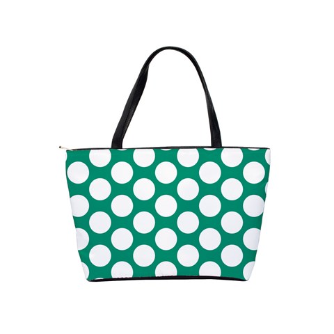 Emerald Green Polkadot Large Shoulder Bag from ArtsNow.com Back