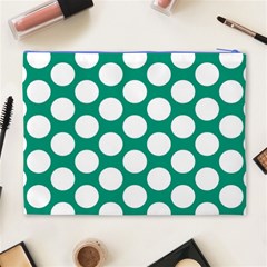 Emerald Green Polkadot Cosmetic Bag (XL) from ArtsNow.com Back