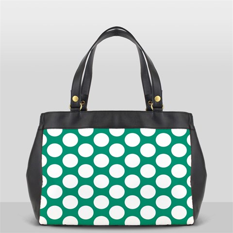 Emerald Green Polkadot Oversize Office Handbag (Two Sides) from ArtsNow.com Back