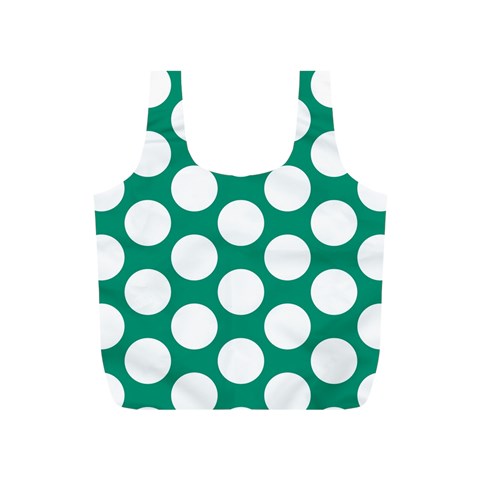 Emerald Green Polkadot Reusable Bag (S) from ArtsNow.com Back