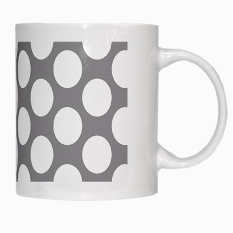 Grey Polkadot White Coffee Mug from ArtsNow.com Right