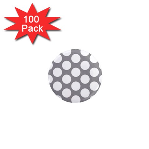 Grey Polkadot 1  Mini Button Magnet (100 pack) from ArtsNow.com Front