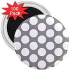 Grey Polkadot 3  Button Magnet (100 pack)