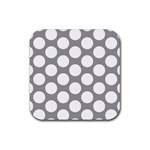 Grey Polkadot Drink Coaster (Square)