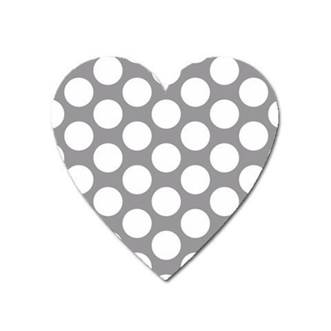 Grey Polkadot Magnet (Heart) from ArtsNow.com Front