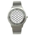 Grey Polkadot Stainless Steel Watch (Slim)