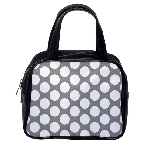 Grey Polkadot Classic Handbag (One Side) from ArtsNow.com Front