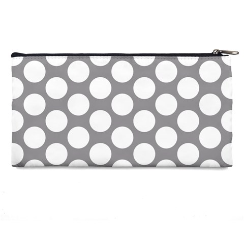 Grey Polkadot Pencil Case from ArtsNow.com Back