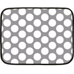 Grey Polkadot Mini Fleece Blanket (Two Sided)